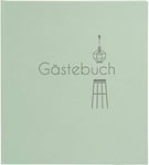 goldbuch Guest Book Stay, Photo Book for Guests with 176 White Pages and Bookmark, Textured Bookbinding Paper Cover with Embossing, Photo Album Approx. 23 x 25 cm, Mint, Paper, 23 x 25 x 2 cm