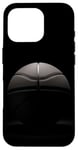 Coque pour iPhone 16 Pro Ballon de basket simple noir et blanc