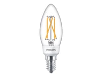 Philips Sceneswitch - Led-Glödlampa - Form: Päron - E14 - 5 W (Motsvarande 40 W) - Klass F - Varmvitt/Flammljus - 2200/2500/2700 K