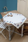 Vervaco Kit Point de Croix compté, Nappe, Design Maritime Blanc PN-0147141 80 x 80 cm