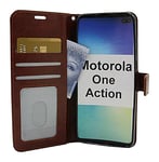 Crazy Horse Wallet Motorola One Action (Brun)