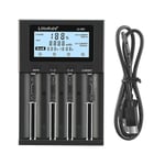 Liitokala Lii-m4 4-platsers batteriladdare med LCD-skärm för 18650 26650 14500 Aa Aaa litium Nimh-batteri Smart uppladdningsbar batteriladdare