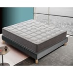 Matelas ressorts hybrid + sommier - lit sommier tapissier déco orthopédie resistant jusqu'à 120 kg par personne 120x190