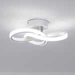 Toolight Plafonnier LED Moderne, 22W Luminaire Plafonnier LED Courbé Design 2500LM, Plafonnier Couloir pour Luminaires Intérieur Salon Chambre Cuisine, Blanc Froid 6500K, Blanc, Dia 25cm