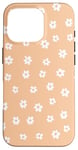 Coque pour iPhone 16 Pro Motif floral blanc pêche