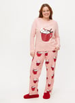 Tu Christmas Wake Me Up Before You Cocoa Slogan Pyjama Set S Pink