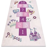 Rugsx - Tapis lavable bambino 2285 marelle, nombres pour les enfants antidérapant - rose pink 80x150 cm