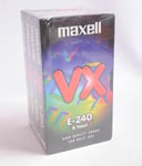 4 x Maxell Mega Power Tape E-240 VX  (4 Hours) VHS Blank Cassette Tapes NEW