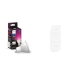 Philips Hue New White and Colour Ambiance Smart Light [GU10 Spot] with Bluetooth & Smart Wireless Dimmer Switch V2 for Indoor Home Lighting, Living Room, Bedroom.