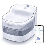 PETGUGU Fontaine a Eau Chat Intelligente, Distributeur Eau Chat Silencieux avec réservoir Transparent de 2L,Fontaine à Eau pour Chat avec 8 Niveaux de Filtration, contrôle Via APP (PF1)