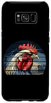 Coque pour Galaxy S8+ Rétro coucher de soleil blanc poulet/tête de coq jeu de volaille art