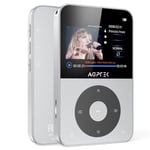 AGPTEK 64Go Lecteur MP3 Bluetooth 5.3 avec Écran Paysage Classique 2,3 Pouces Lecteur Musical sans Perte HiFi Baladeur Portable en Métal avec Haut-Parleur/Vidéo/Enregistrement/Radio/eBook/Podomètre