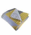 Catherine Lansfield Larsson Geo Bedspread 240x220 Yellow