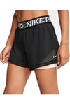  Women's Nike Pro 2 in 1 Running Shorts Sz XS Black White Peach DB4484 011