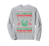 Karl Marx Christmas All I Want is the Means of Production Sweatshirt