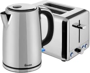 Swan Classics Twin Pack 1.7L 2.2kw Jug Kettle & 2 Slice Toaster Stainless Steel