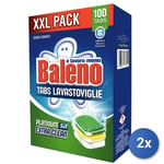 2x Baleno Tabs Lave-Vaisselle 100 Pièces 5 IN 1 Citron Made IN Italy