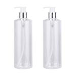 Yardwe 16 oz 2-Pack Home Silkscreened Empty Shower Bottle Set for Shampoo, Conditioner, and Body Wash, Squat ï¼ˆRandom Color