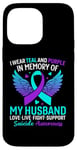 Coque pour iPhone 14 Pro Max Je porte du bleu sarcelle et du violet pour prévenir le suicide de mon mari