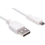 Micro-USB sladd till Samsung Galaxy S3/S4/S5/S6/S6E/S6E+/S7/S7E Vit