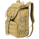 SHANNA Sac à Dos Militaire, 40L Grand Volume Sac à Dos Multifonction, Sacs Trekking Armée MOLLE Assaut Pack Combat Tactique pour La Randonnée en Plein Air Camping Pêche Chasse Sac D'urgence(Kaki)