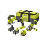 Pack RYOBI 3 outils 18V One+ - 2 batteries 4,0Ah - 2.0Ah - 1 chargeur - RCK183A-242S