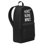 Nike Triple Word Logo Backpack Black Spacious Bookbag Trendy Unisex Sports Bag