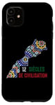 Coque pour iPhone 11 Maillot Maroc Zellige Carte Du Maroc En Marocain Zellige