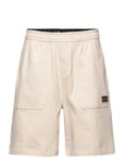 Shrunken Badge Hwk Short Bottoms Shorts Sweat Shorts Cream Calvin Klein Jeans