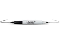 Sharpie Twin Tip, Sort, Fin Tupp, Sort, Grå, Fin/Ultra Fin, 0,5 Mm, 0,9 Mm