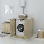 Meuble pour Machine à Laver, Meuble Lave Linge,Meuble Lave Linge, Housse Machine a Laver,Cache Machine a Laver,Housse pour Lave Linge,-Chêne Sonoma