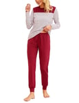 Aseniza Pyjama Femme Hiver Ensemble Pyjamas Femmes Coton,Survêtement Femme Ensemble Manche Longue Haut à Rayure