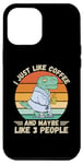 Coque pour iPhone 12 Pro Max Dinosaure vintage I Just Like Coffee And Maybe Like 3 People