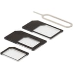 SIM card adapter for micro/mini/nano SIM, black