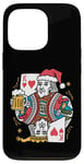 Coque pour iPhone 13 Pro King Of Hearts With Beer Jeu de cartes vintage pour amateur de bière