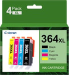 364Xl Multipack Cartouches Compatibles Pour Hp 364 Xl Cartouches D'Imprimante Pour Hp Deskjet 3070A 3520 3524 3522 Officejet 4620 4622 4610 (Noir, Cyan, Magenta, Jaune)[DYJ072702]