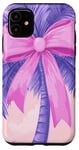 Coque pour iPhone 11 Violet Abstrait Floral Été Coquette Coquette Cocktail Palm