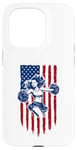 Coque pour iPhone 15 Pro Drapeau américain de pom-pom girl pour pom-pom girl drapeau américain