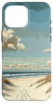 Coque pour iPhone 16 Pro Max Plage de sable avec dunes - Graphique vintage