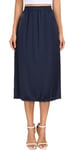 Vlazom Jupon Femme Longue Fond de Jupe Femmes Léger Jupe sous Robe Taille élastique Confortable Jupon pour Femme Jupon,A-Bleu,XL