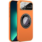 Dqtaoly Coque PC Dur pour iPhone 12 Pro Case,Etui avec Magnétique, Verre Trempé Caméra Arrière Protecteur pour iPhone 12 Pro(Orangé)