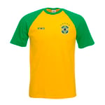 Brasilien stil Raglan fotboll t-shirt - Gul grön XL