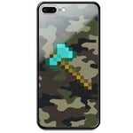 Apple Iphone 7 Plus Svart Mobilskal Med Glas Minecraft