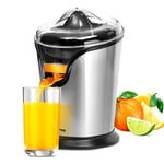 Geepas 100W Citrus Juicer Electric Orange Juicer | Professional Brushed Stainless Steel Fruit Juicer | Squeezes Oranges Lemons Lime Juices | Freshly Pressed Fruit Juices in Seconds - 2 Year Warranty