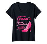 Womens Mother's Day Tshirts For Mom Of Groom Cute Outfit & Tops V-Neck T-Shirt