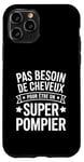 Coque pour iPhone 11 Pro Super Pompier Humour Cadeau Pompier Homme Chauve Pompier