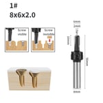 YUSUN-Foret d'évier à seau à tige,mèche de routeur à double vis,travail de calcul,fraise pour fraise à bois,fraise à surfacer,8mm,10mm,1PC - Type 8x6x2.0