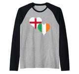 Irish English Get Flags in Vintage Style on St Patricks Day Raglan Baseball Tee