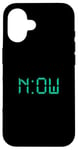 Coque pour iPhone 16 Bleu sarcelle Aqua Graphic The Time Is Now