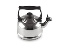 Le Creuset Traditional Stove-Top Kettle with Whistle, Suitable for All Hob Types Including Induction, Capacity: 2.1 L, Mirror Polish, 92000100000100